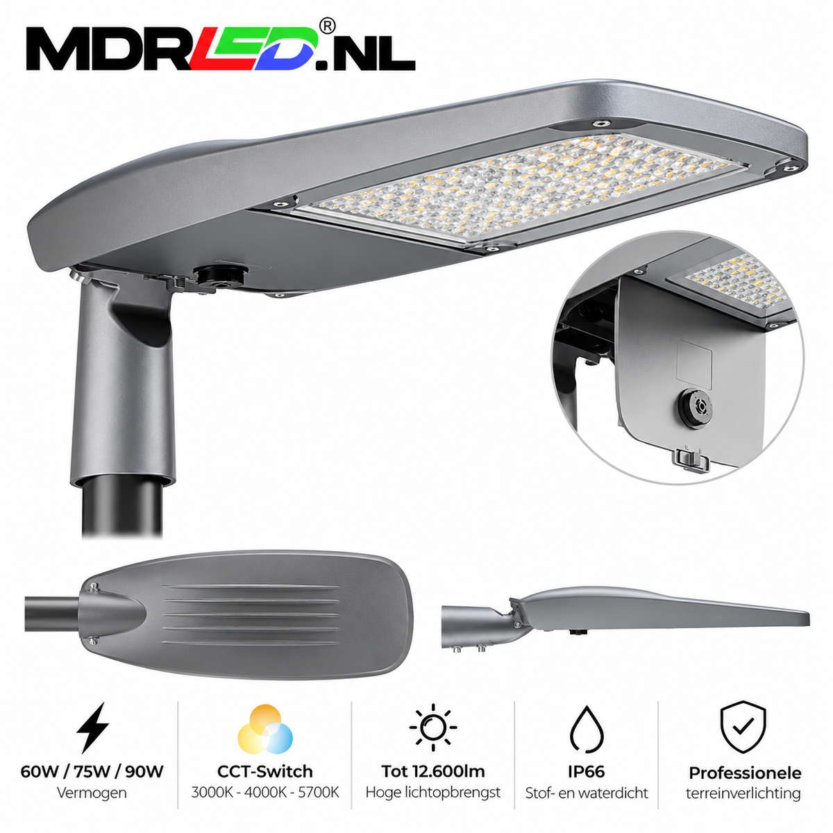 MDRLED® LED Straatlamp 60/75/90W | CCT | IP66 | IK08