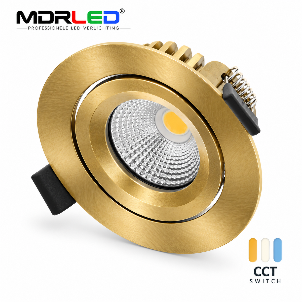 MDRLED® LUNA LED Inbouwspot 6W | CCT | Messing | Dimbaar | IP65