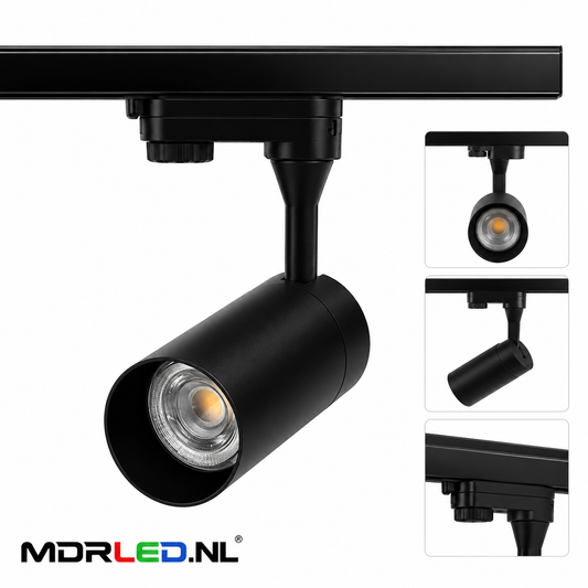 MDRLED® 3-Fase GU10 Railarmatuur Zwart | Aluminium