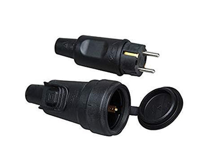 Kontraststecker und Steckerset - mit geerdetem Gummi schwarz MDRLED®