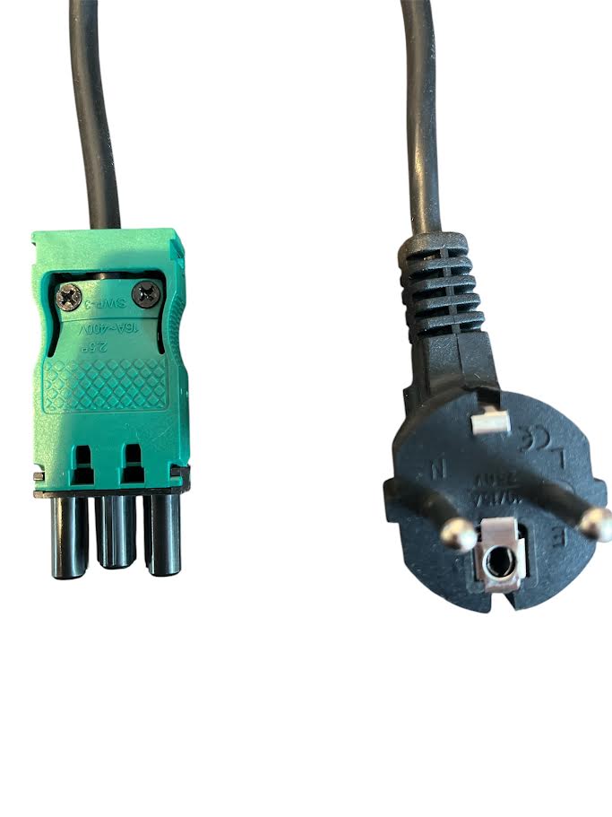 1x Wieland® Compatible GST18/3 - netsnoer - koppelbaar - lengte 5 meter 3x0.75 ZWART