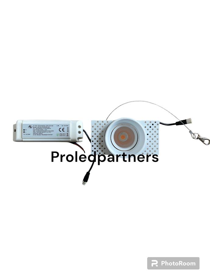 PROLEDPARTNERS Led spot mat wit trimless kantelbaar 0-10v Dimbaar 10 WATT