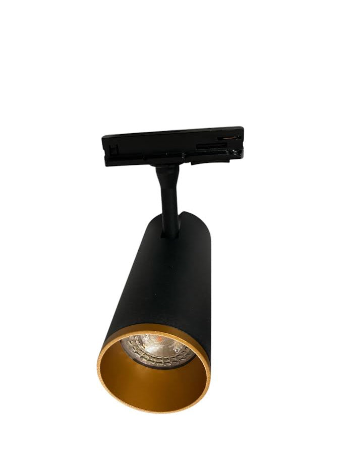 1-FASE RAILARMATUUR MET GU10 FITTING ZWART & GOUD INCL LAMP MDRLED®