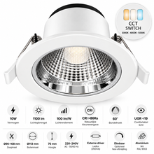 LED Inbouwspot Aurora 10W CCT | UGR <19