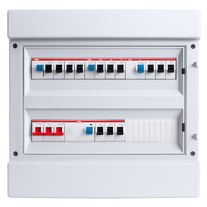 ABB Groepenkast IP65 | 12 Groepen + 1 Krachtgroep | 3-Fase | Compleet Bedraad