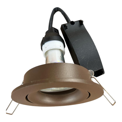 Verdiepte GU10 LED Inbouwspot Rond Mat Donkerbrons Ø92mm – Kantelbaar & Anti-Verblindend