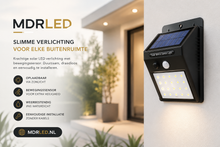 Wandleuchte Solar mit Sensor – Nachhaltige Außenbeleuchtung mit 20 LEDs und Solarenergie MDRLED®