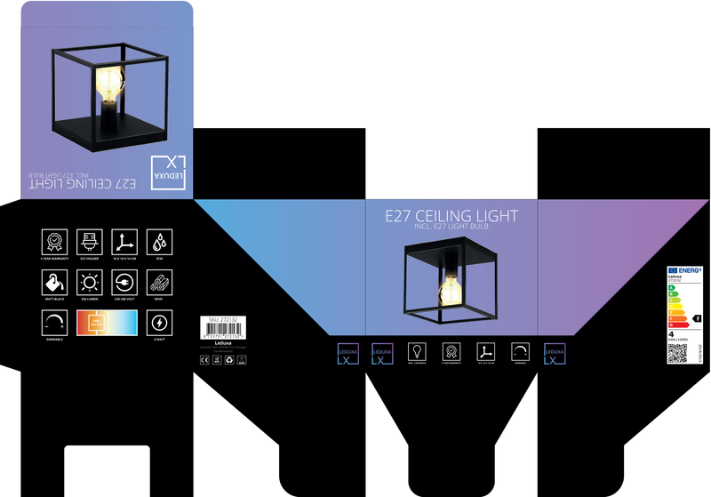 PROLEDPARTNERS® Plafondlamp Vierkant 4W.