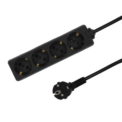 4-FACH TISCHSTECKDOSE 5M SCHWARZ MDRLED®