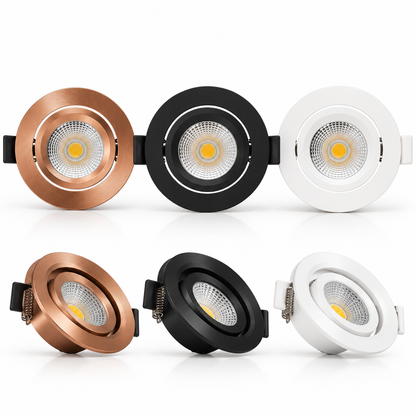 MDRLED® Kantelbare LED Downlight 15W | CCT | Dimbaar | Brons, Zwart & Wit