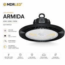 LED Highbay Armida | 60W / 80W / 100W | CCT-Switch | 160 lm/W | IP65 | 0-10V Dimbaar | MDRLED®