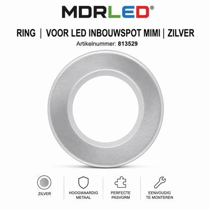 Ring Voor LED Inbouwspot Mimi | MDRLED® | Zilver | Ø55mm | Moderne Afwerking