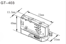 PENDEL ADAPTER  3-FASE  RAIL  7 CM zwart