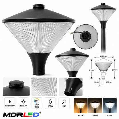 MDRLED® LED Straatlamp 10/20/30W | CCT | 4800lm | IP66 | IK10