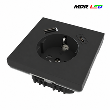 Wandcontactdoos RA met USB-A & USB-C | Wit/Zwart