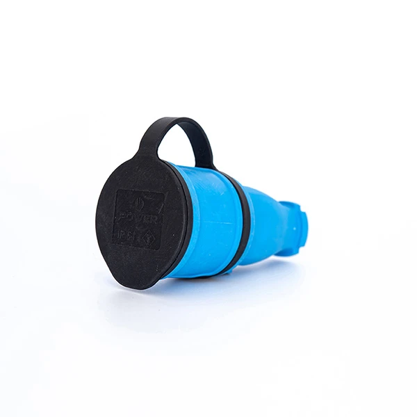 Contrastekker Kunststof met Klep IP44 Zwart rood blauw – 10 stuks | 16A, 250V, Type F (CEE 7/3)