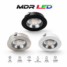 LED Möbelstrahler 3W 12V(DC) IP44 Silber 2700K Ø55 mm MDRLED®