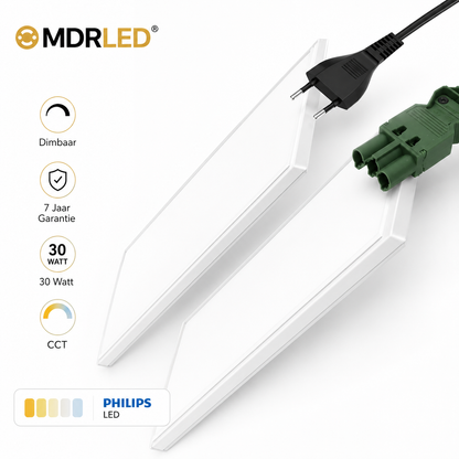 Back-lit LED Paneel 120x30 Zwart  30W  Dimbaar  CCT  Inclusief Driver & Eurosnoer  MDRLED®
