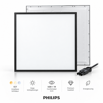 MDRLED® Back-Lit LED Paneel 60×60cm 30W | CCT | UGR <19 | Zwart