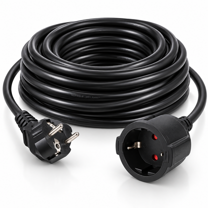 Verlengkabel | 2m | 3680W | 1,5mm² | Zwart | 10 stuks