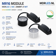 MR16 MODULE | MDRLED | 5W | WIT | DIM2WARM