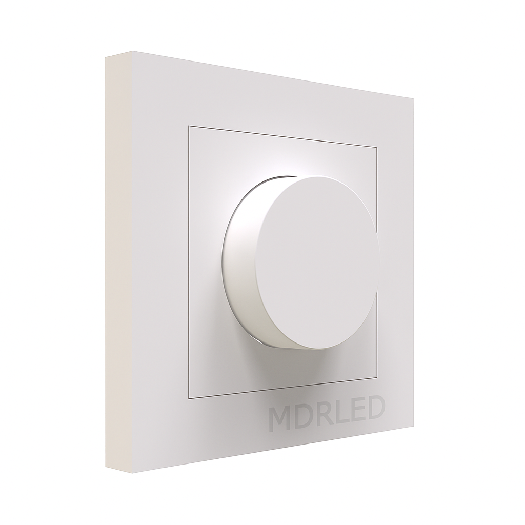 Enkele Dimmer Afdekplaat – Wit (RAL 9003) – MDRLED®