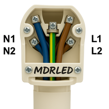 Adapter wtyczki Perilex do 2x230V contra przez 2 fazy rozproszone - MDR LED®