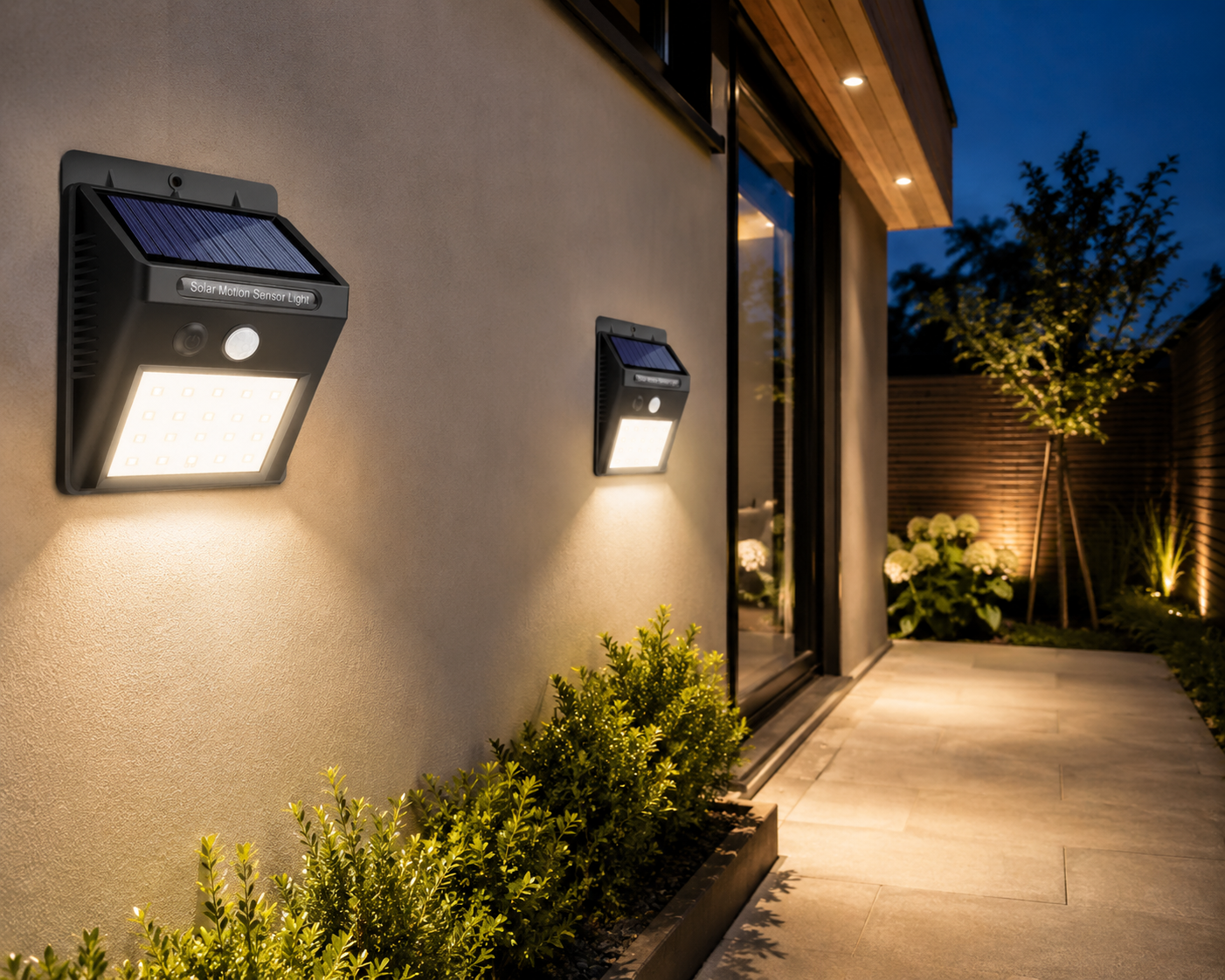 Solar Buitenlamp - Set van 2 Stuks - Bewegingssensor - 20 LED - Waterdicht - Buiten & Tuin sensor - Buitenverlichting op Zonne-energie