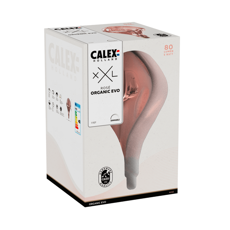 Calex XXL Organic EVO LED Lamp Rose  E27  6W Dimbaar   MDRLED®