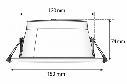 LED downlight | 6–12W | CCT | Dimbaar | IP54 | Ø150mm