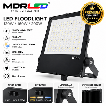 LED Schijnwerper AURUS 120/160/200W | CCT & Power Switch | IP66
