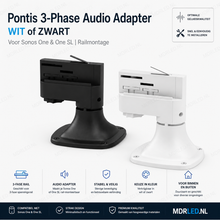 Pontis 3-Phase Audio Adapter Wit | Voor Sonos One & One SL | Railmontage