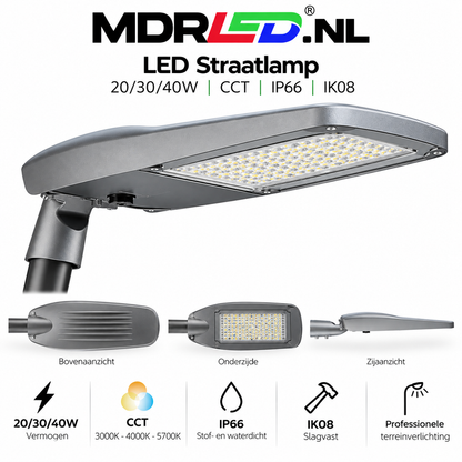 MDRLED® LED Straatlamp 20/30/40W | CCT | IP66 | IK08