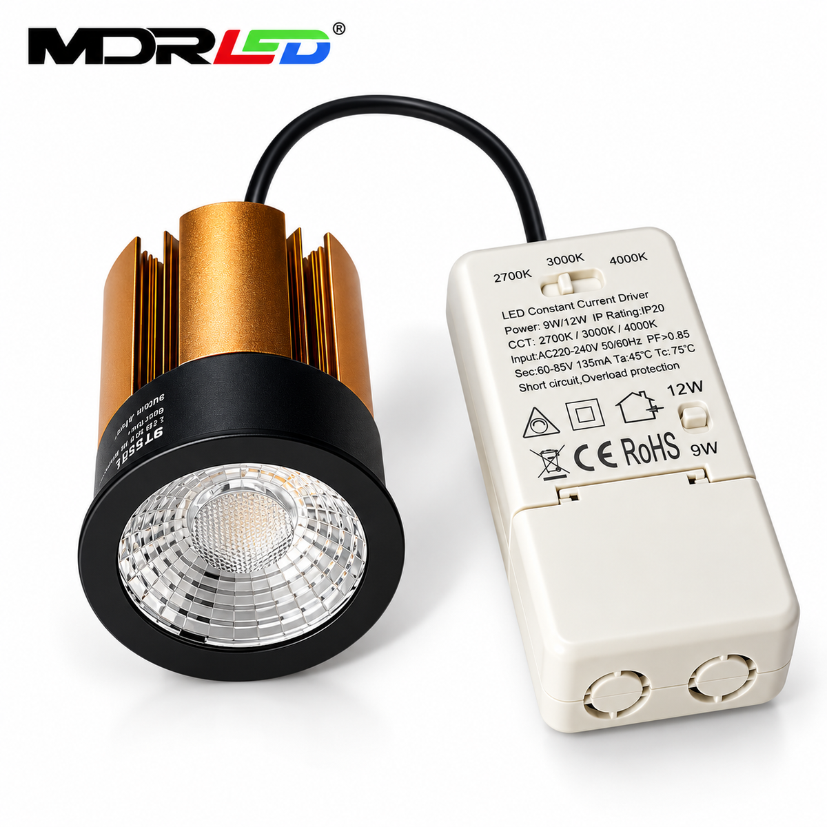 LED Inbouwspot Donkerbrons 9/12W CCT | CRI >98