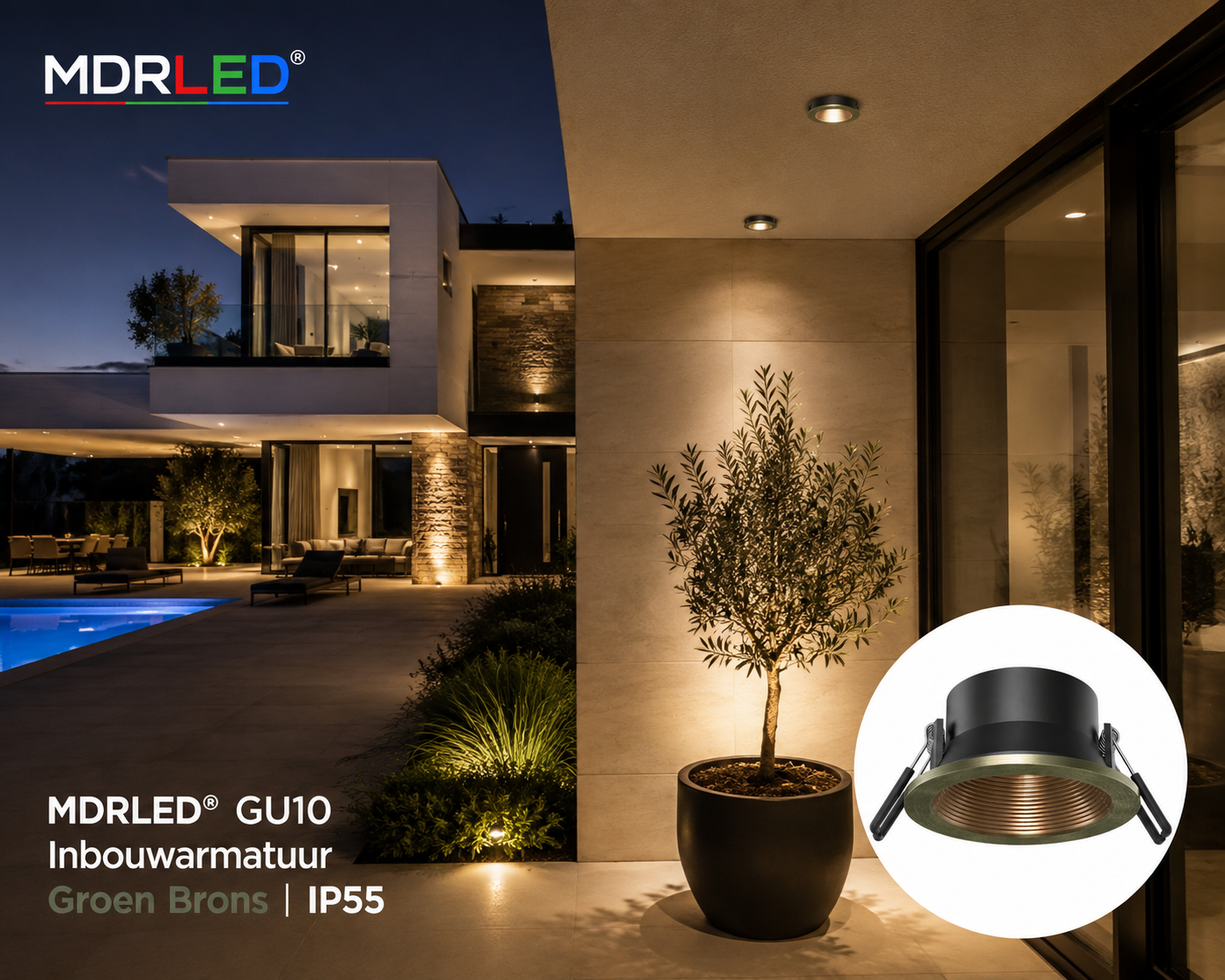 MDRLED® GU10 Inbouwspot | IP55 | 4/6W CCT | Dimbaar