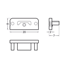 END CAP ZONDER KABELOPENING 10MM  20 STUKS MDRLED®