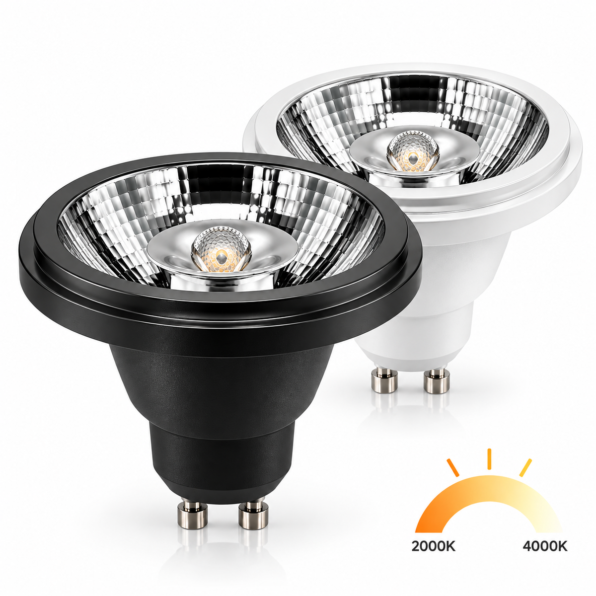 MDRLED® GU10 LED Spot 12W | Dim to Warm | 950lm | Zwart/Wit