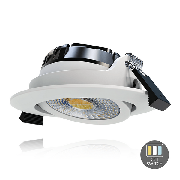 INBOUWSPOT   LED  6W  DIM   Verkrijgbaar in Zwart, Wit, Zilver en Messing, met CCT SWITCH  IP65 MDR LED®