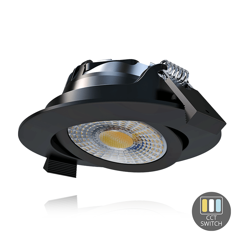 LED INBOUWSPOT  SLIM-FIT  6W  DIM  ZWART  CCT-SWITCH  IP65