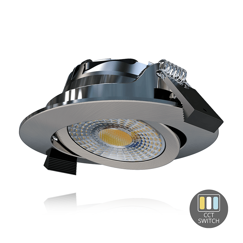 INBOUWSPOT   LED  6W  DIM  ZWAR,WIT,ZILVER  met CCT SWITCH  IP65  MDR LED®