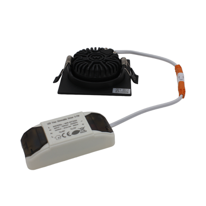 LED Einbaustrahler Flach 6W Dimmbar Schwarz 2700K Ø75-81mm MDR LED