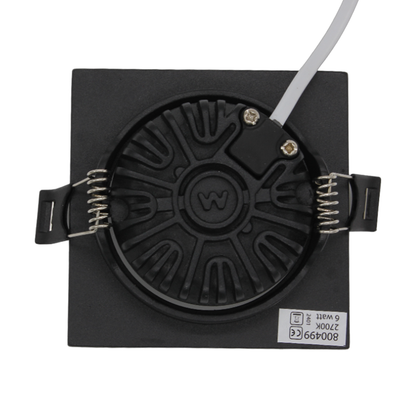 LED Einbaustrahler Flach 6W Dimmbar Schwarz 2700K Ø75-81mm MDR LED