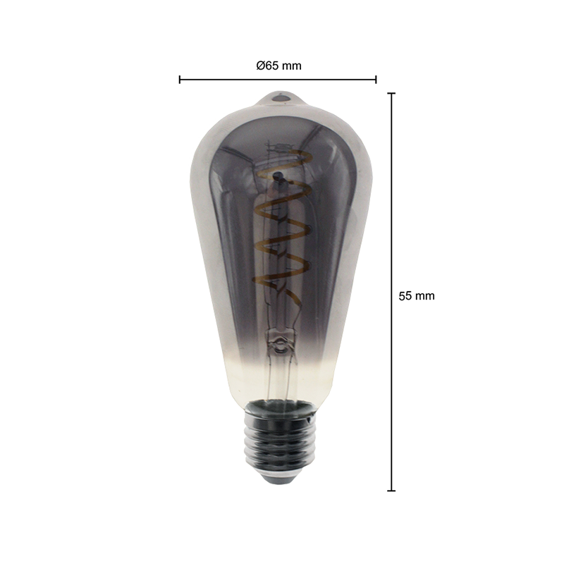 LED FILAMENT E27 EDISON DIMBAAR SMOKY 6W MDRLED®