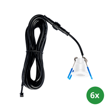LED Verandastrahler 6er Set 6 x 3 Watt Weiß Ø28mm IP65 MDRLED®