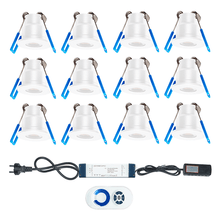 ZESTAW OŚWIETLEŃ REFLEKTOROWYCH LED VERANDA 12 SZTUK, BIAŁE, SREBRNE IP65 Ø28 mm, 12 x 3 W MDRLED®
