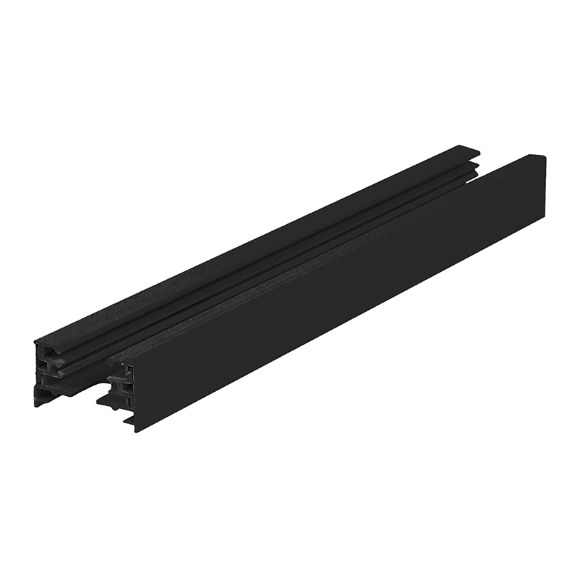 1-Fase Rail  met Eind kap en Voedingsconnector - Pro Line Zwart, 3 M MDR LED®