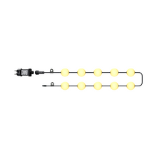 Lichtbollensnoer 7,75m  MDRLED®  10x LED  IP65  Warm Wit  Buitenverlichting | 12V