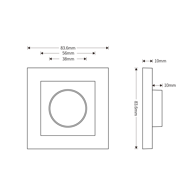 Enkele Dimmer Afdekplaat – Wit (RAL 9003) – MDRLED®