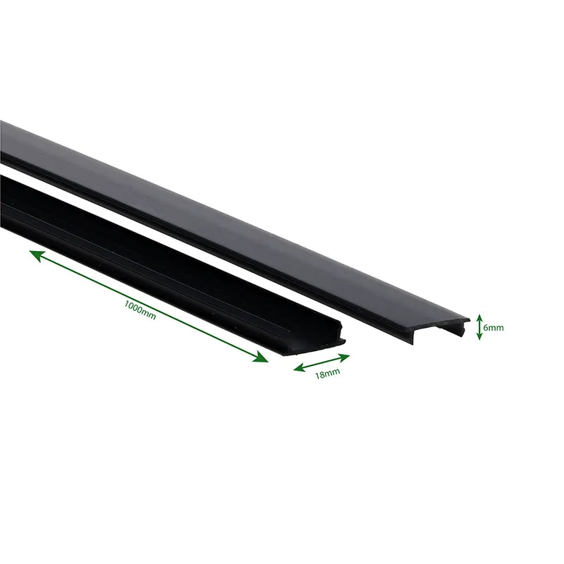 Blindplaat 3-Fase Rail Zwart – 1 Meter | 4-Draads