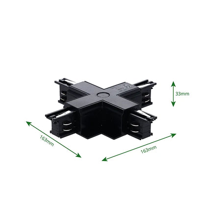 INBOUW 3-FASE  X-VORM CONNECTOR  ZWART